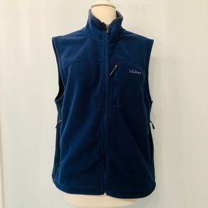 LL Bean Men's Medium Polartec Navy Sleeveless Vest